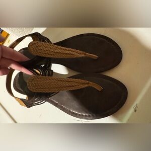 Brown Braided Women's Sandals